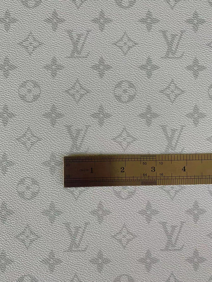 Classic LV crafting leather fabric For Handmade shoes ,bags ,DIY Handicrafts By Yards ( Sliver )