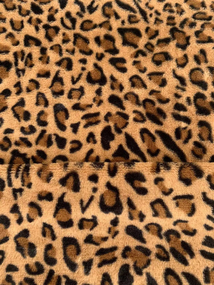 Brown Leopard Rabbit Plush Fabric, Cony Fabric For Handmade Clothing ,Bags ,Shoes and Handicrafts By Yards