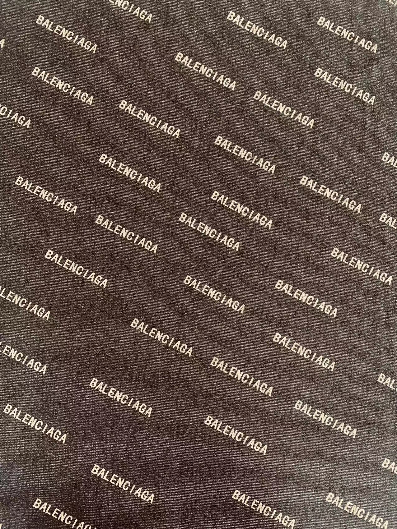 Fashion 100% cotton Black Balenciaga Denim Woven fabric , Jean Fabric For Handmade Clothing By Yard