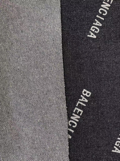 Fashion 100% cotton Black Balenciaga Denim Woven fabric , Jean Fabric For Handmade Clothing By Yard