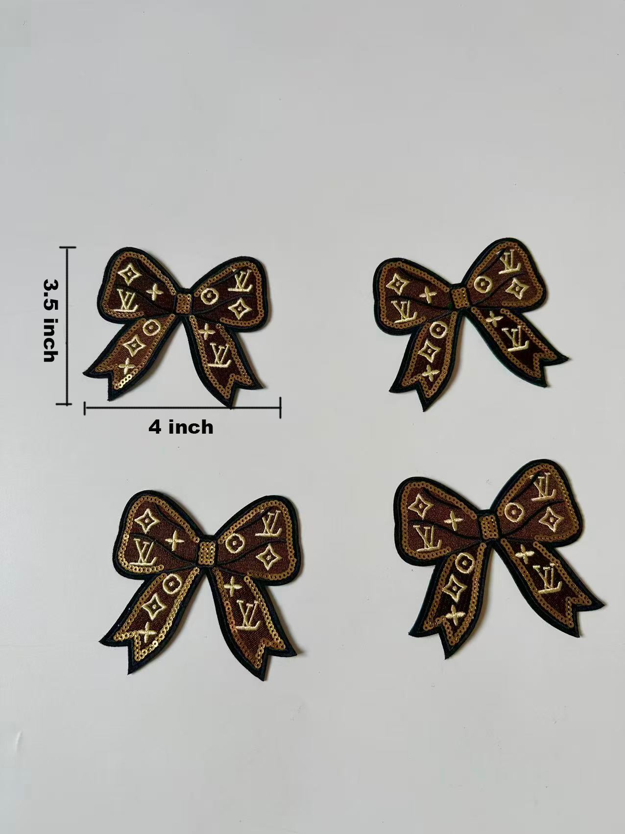 Craft Embroidery Bow LV Jacquard Patches For Customized Apparel