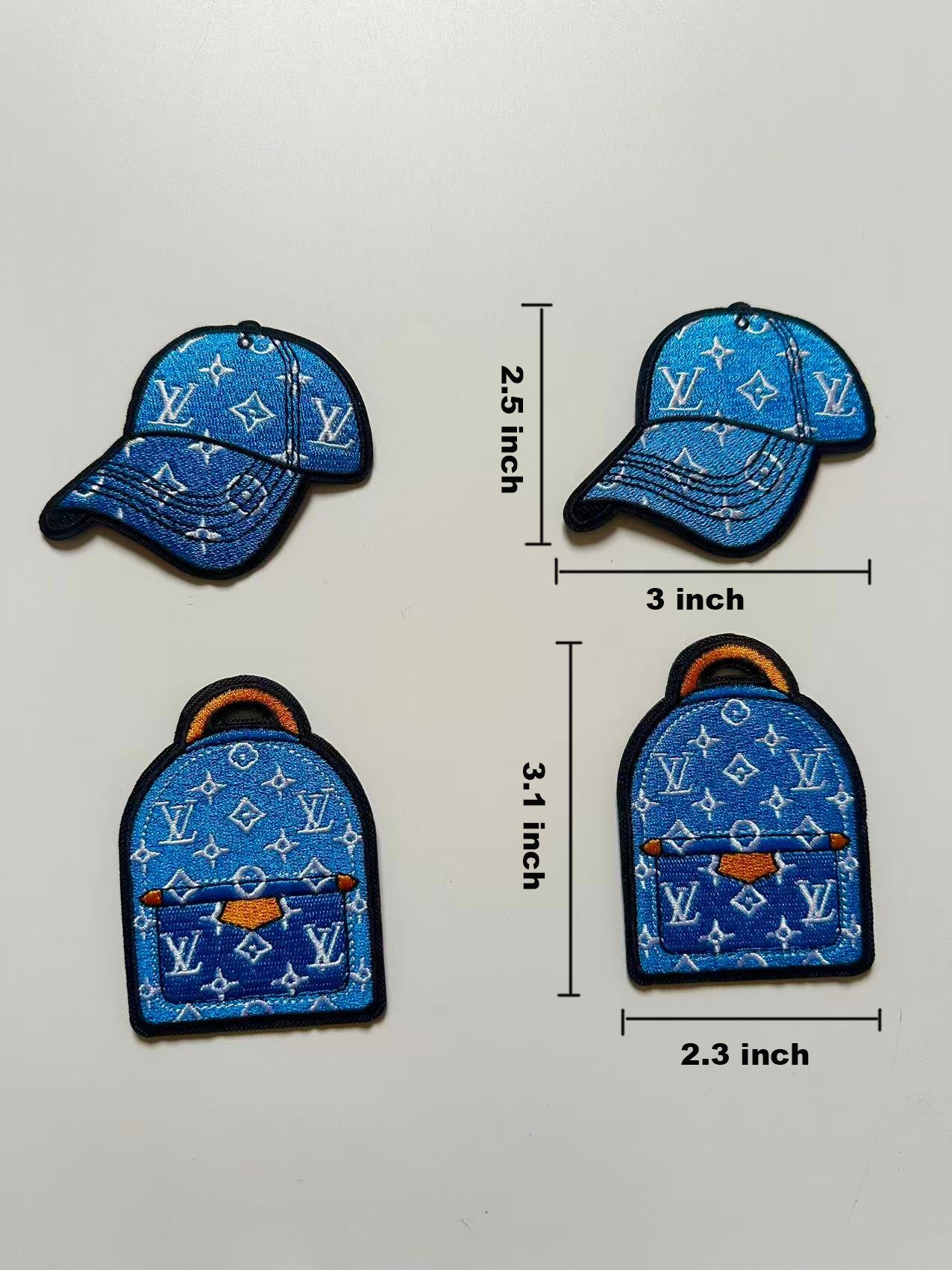 Craft Embroidery Blue LV Jacquard Patches For Customized Apparel