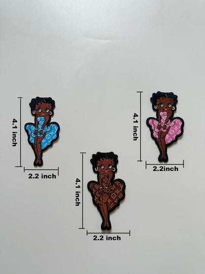 Craft Embroidery LV Miss Betty Jacquard Patches For Customized Jacket