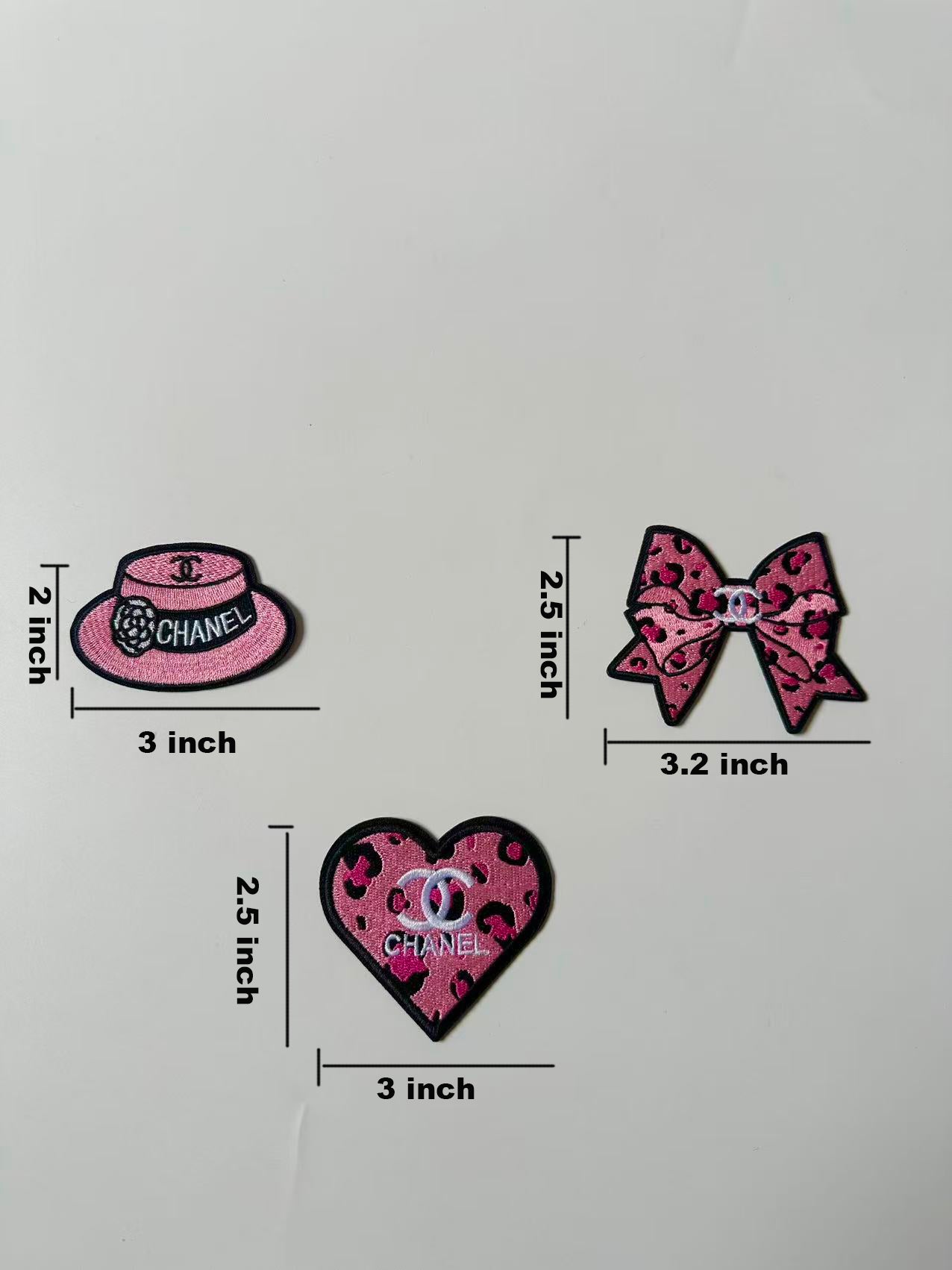 Craft Embroidery Pink Chanel Jacquard Patches For Customized Apparel